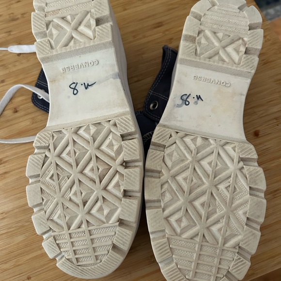 Converse Blue and White High-Top platform Sneakers with Rugged Sole - Picture 5 of 8